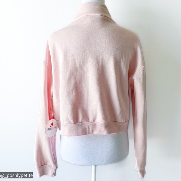 San Diego zipper light pink turtleneck bomber crop jacket - Picture 4 of 13
